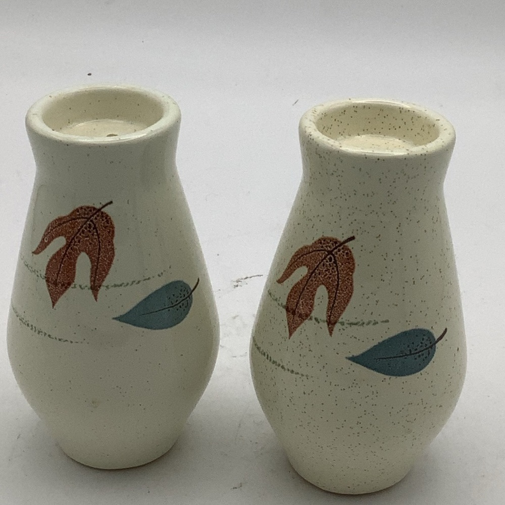 Vintage Franciscan Autumn Leaves Cream Speckled Salt & Pepper Shakers